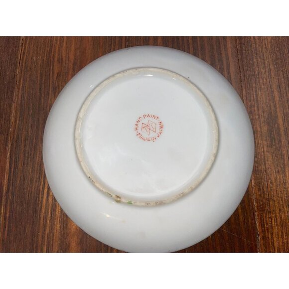 Vintage TT Takito Japan Hand Painted Lusterware Demitasse Cup Saucers Pagoda - Picture 5 of 10